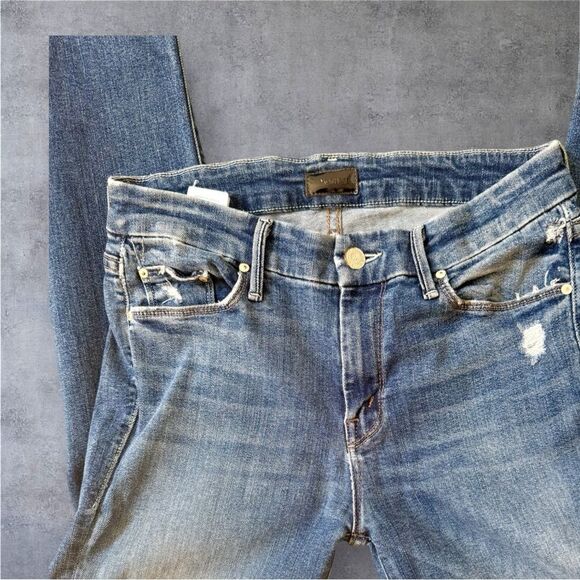 Mother jeans looker RARE Mother Looker Jeans w/ custom embroidered message 27. - Picture 8 of 11